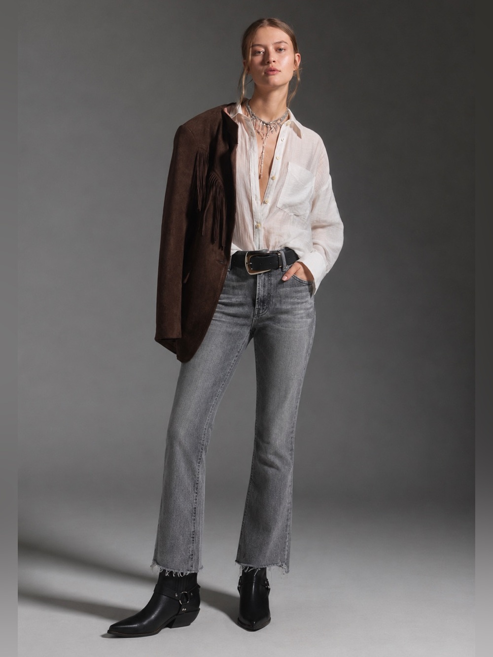 Mother Insider Crop Step Fray huntress 24